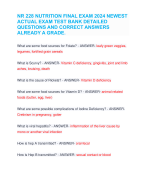 NR 228 NUTRITION FINAL EXAM 2024 NEWEST  ACTUAL EXAM TEST BANK DETAILED  QUESTIONS AND CORRECT ANSWERS  ALREADY A GRADE.