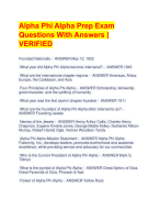 Alpha Phi Alpha Prep Exam  Questions With Answers |  VERIFIED