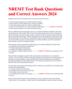 NREMT FINAL EXAM QUESTIONS AND CORRECT ANSWERS 2024 LATEST  UPDATE//GRADED A+