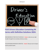 FLVS Drivers Education Containing 94 terms with Definitive Solutions 2024.