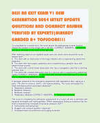 HESI RN EXIT EXAM V1 NEW GENERATION 2024 LATEST UPDATE QUESTIONS AND CORRECT ANSWER VERIFIED BY EXPERTS|ALREADY GRADED A+ TOPSCORE!!!
