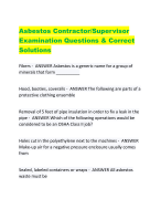 Asbestos Contractor/Supervisor  Examination Questions & Correct  Solutions