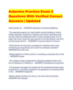 Asbestos Practice Exam 2 Questions With Verified Correct  Answers | Updated