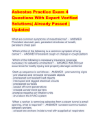 Asbestos Practice Exam 4 Questions With Expert Verified  Solutions| Already Passed |  Updated