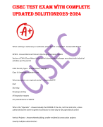 CISEC Test Exam With Complete  Updated Solution2023-2024 