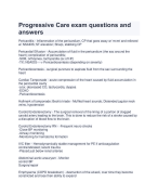   Progressive Care exam questions and answers
