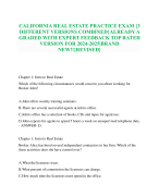 CALIFORNIA REAL ESTATE PRACTICE EXAM ALREADY A GRADED WITH EXPERT FEEDBACK TOP RATED VERSION FOR 2024-2025|BRAND NEW!!