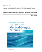 Test Bank for Brunner & Suddarth's Textbook of Medical-Surgical Nursing, 15th Edition (Hinkle, 2022)
