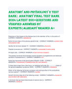 Anatomy and physiology 2 test bank| Anatomy final test bank 2024 LATEST 200+QUESTIONS AND VERIFIED ANSWERS BY experts|already graded a+