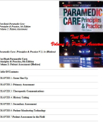 Test Bank For Paramedic Care- Principles & Practice, V.2, 5e (Bledsoe) Volume 2- Patient Assessment