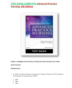 TEST BANK COMPLETE Advanced Practice  Nursing, 6th Edition