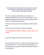 HESI HEALTH ASSESSMENT EXAM VERSION 3 COMPLETE EXAM QUESTIONS AND CORRECT DETAILED ANSWERS AGRADE