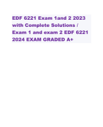 EDF 6221 Exam 1and 2 2023 with Complete Solutions / Exam 1 and exam 2 EDF 6221 2024 EXAM GRADED A+