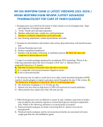 NR 566 MIDTERM EXAM (2 LATEST VERSIONS 2023-2024) /  NR566 MIDTERM EXAM REVIEW /LATEST ADVANCED PHARMACOLOGY FOR CARE OF FAMILY|AGRADE 