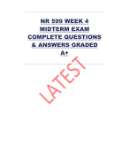 NR 599 WEEK 4 MIDTERM EXAM (FORM A) LATEST 2023-2024 NR599 WEEK 4 ACTUAL MIDTERM EXAM QUESTIONS AND CORRECT ANSWERS | A GRADE 