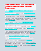 CNPR EXAM WORD DOC 2024 EXAM QUESTIONS VERIFIED BY EXPERTS TOPSCORE!!!