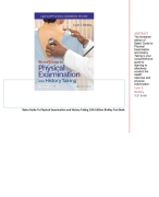 Test Bank- Bates Guide To Physical Examination and History Taking 13th Edition Bickley ISBN- 978-1496398178 Verified 2024 Practice Questions and 100% Correct Answers with Explanations for Exam Preparation, Graded A+