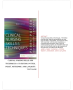 Clinical Nursing Skills and Techniques 11th Edition by by Anne G. Perry , Patricia A. Potter , Wendy