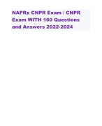 NAPRx CNPR Exam / CNPR Exam WITH 160 Questions and Answers 2022-2024