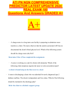 ATI PN NGN COMPREHENSIVE PREDICTOR LATEST UPDATE 2024 REAL EXAM 180 Questions And Answers GRADED A+ 	