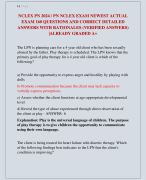 NCLEX PN 2024 / PN NCLEX EXAM NEWEST ACTUAL EXAM 160 QUESTIONS AND CORRECT DETAILED ANSWERS WITH RATIONALES (VERIFIED ANSWERS) |ALREADY GRADED A+ 