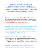 RN TARGETED MEDICAL SURGICAL NEUROSENSORY AND MUSCULOSKELETAL NEWEST 2024 ACTUAL EXAM 60 QUESTIONS AND CORRECT DETAILED ANSWERS WITH RATIONALES (VERIFIED ANSWERS) |ALREADY GRADED A     