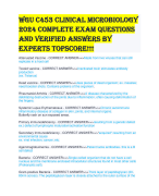 WGU C453 Clinical Microbiology 2024 COMPLETE exam questions and verified answers by experts topscore!!!