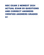 NSC EXAM 2 NEWEST 2024 ACTUAL EXAM 89 QUESTIONS AND CORRECT ANSWERS VERIFIED ANSWERS GRADED A+