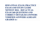 RNFA FINAL EXAM, PRACTICE EXAM AND STUDY GUIDE NEWEST 2024 ACTUAL EXAM 260 QUESTIONS AND CORRECT DETAILED ANSWERS (VERIFIED ASNWERS) |ALREADY GRADED A+