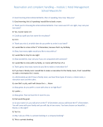 Reservation and complaint handling 