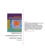 Essentials Of Pathophysiology 4th Edition Porth Test Bank ISBN- 978-1496305480 Verified 2024 Practice Questions and 100% Correct Answers with Explanations for Exam Preparation, Graded A+