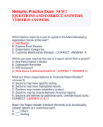 Netsuite, Practice Exam NEW!!  [QUESTIONS AND CORRECT ANSWERS)  VERIFIED ANSWERS