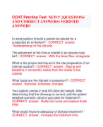 CCHT Practice Test NEW!! [QUESTIONS  AND CORRECT ANSWERS) VERIFIED  ANSWERS