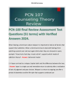 PCN-100 final Review Assessment Test Questions (51 terms) with Verified Answers 2024. 