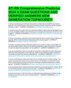 ATI RN Comprehensive Predictor 2024 A EXAM QUESTIONS AND VERIFIED ANSWERS NEW GENERATION TOPSCORE!!!