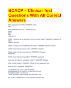 BCACP – Clinical Test  Questions With All Correct  Answers