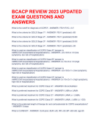 BCACP REVIEW 2023 UPDATED  EXAM QUESTIONS AND  ANSWERS