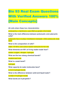 Bio 93 Real Exam Questions  With Verified Answers 100% 