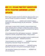Bio 101 EXAM PRETEST QUESTIONS  WITH VERIFIED ANSWERS LATEST  UPDATE