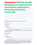 MISCROSOFT,DP/420 DP-420:  Designing and Implementing  Cloud-Native Applications  Using Microsoft Azure  Cosmos DB
