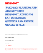 Microsoft  N-AZ-120: Planning and Administering Microsoft Azure for SAP Workloads QUESTION AND ANSWER GRADED A PLUS