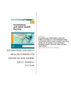 Foundations and Adult Health Nursing 9th Edition Test Bank ISBN- 978-0323812054 Verified 2024 Practi