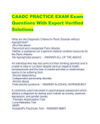 CAADC PRACTICE EXAM Exam  Questions With Expert Verified  Solutions