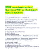CADC exam (practice test) Questions With Verified Expert  Written Solutions