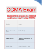 CCMA Exam Questions to prepare for national certification (AMT, NHA, AAMA)
