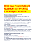 CDEO Exam Prep REAL EXAM  QUESTIONS WITH VERIFIED  ANSWERS|WITH RATIONALES