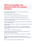 CDFA Commodities Test  Questions With All Complete  Solutions
