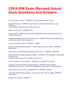 CDFA IPM Exam (Revised) Actual  Exam Questions And Answers