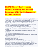 CERAD Theory Test - Human  factors, Planning, and Hazards Questions With Verified Answers |  LATEST UPDATE