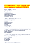 CERAD Theory Exam Question With  Answers Latest Update |VERIFIED